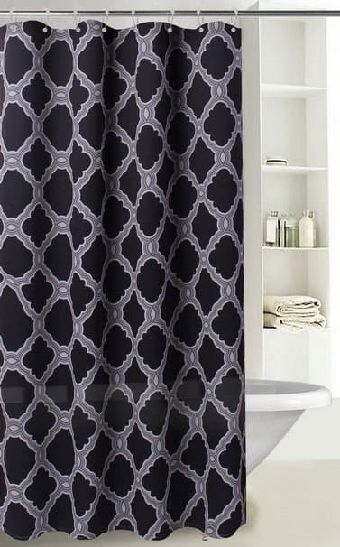 Fabric Printed HONEY CONE Shower Curtain - Black - Standard
