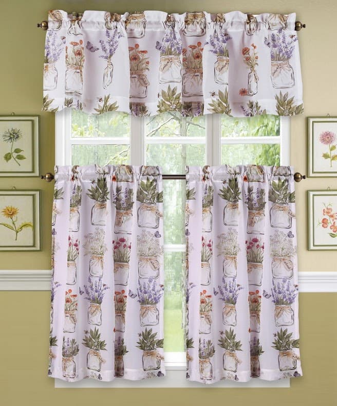 Fabric Printed EVES GARDEN Kitchen Curtain - Standard