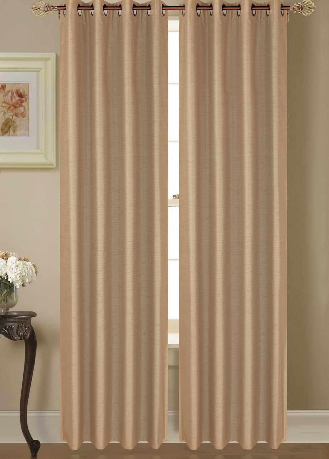 Fabric Jacquard Window Curtain - Faux Silk - Standard
