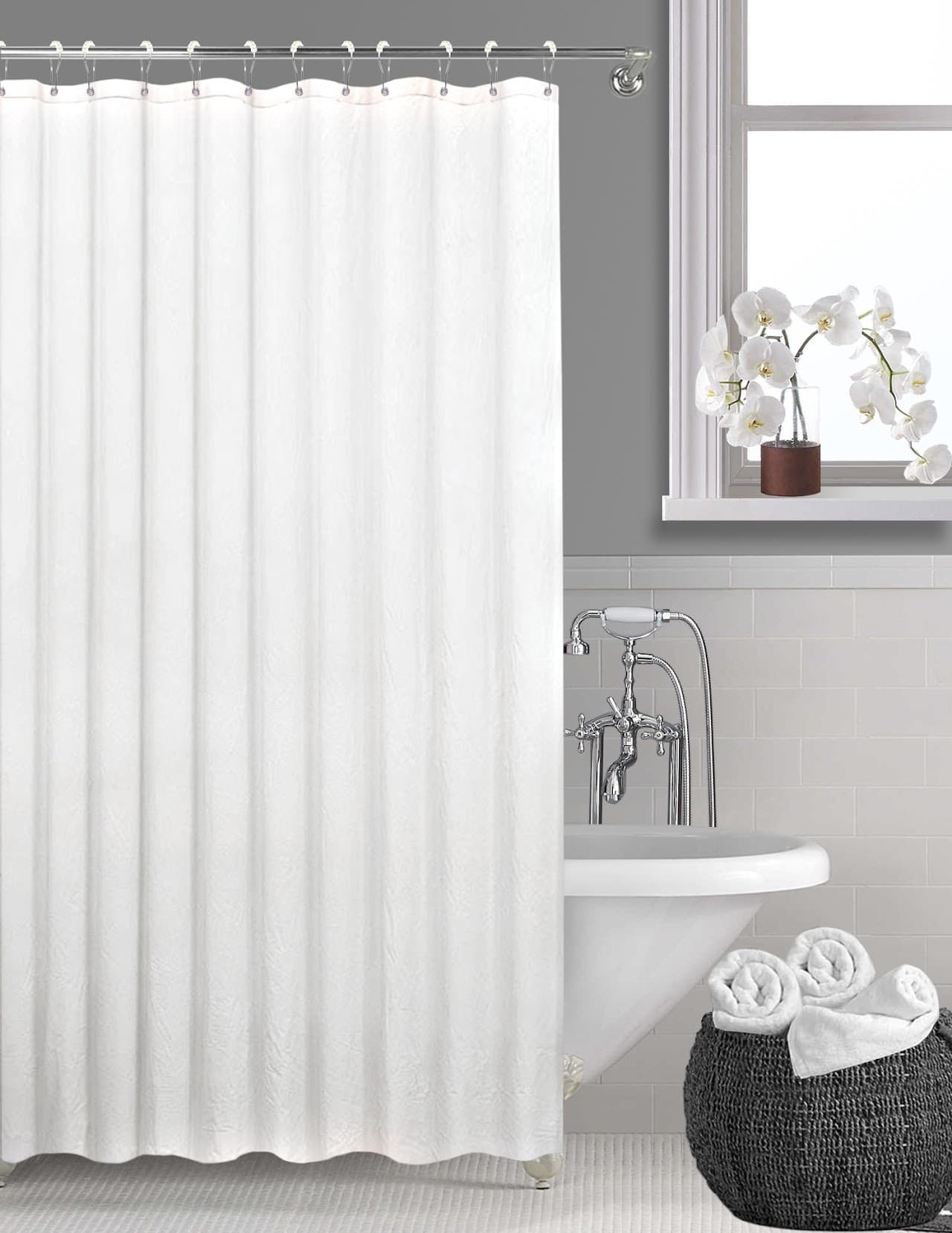 P.V.C Shower Curtain - White - Standard