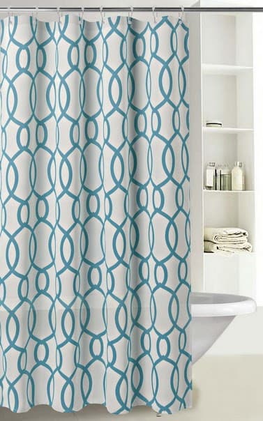 Fabric Printed RETRO Shower Curtain - Slate Blue - Standard