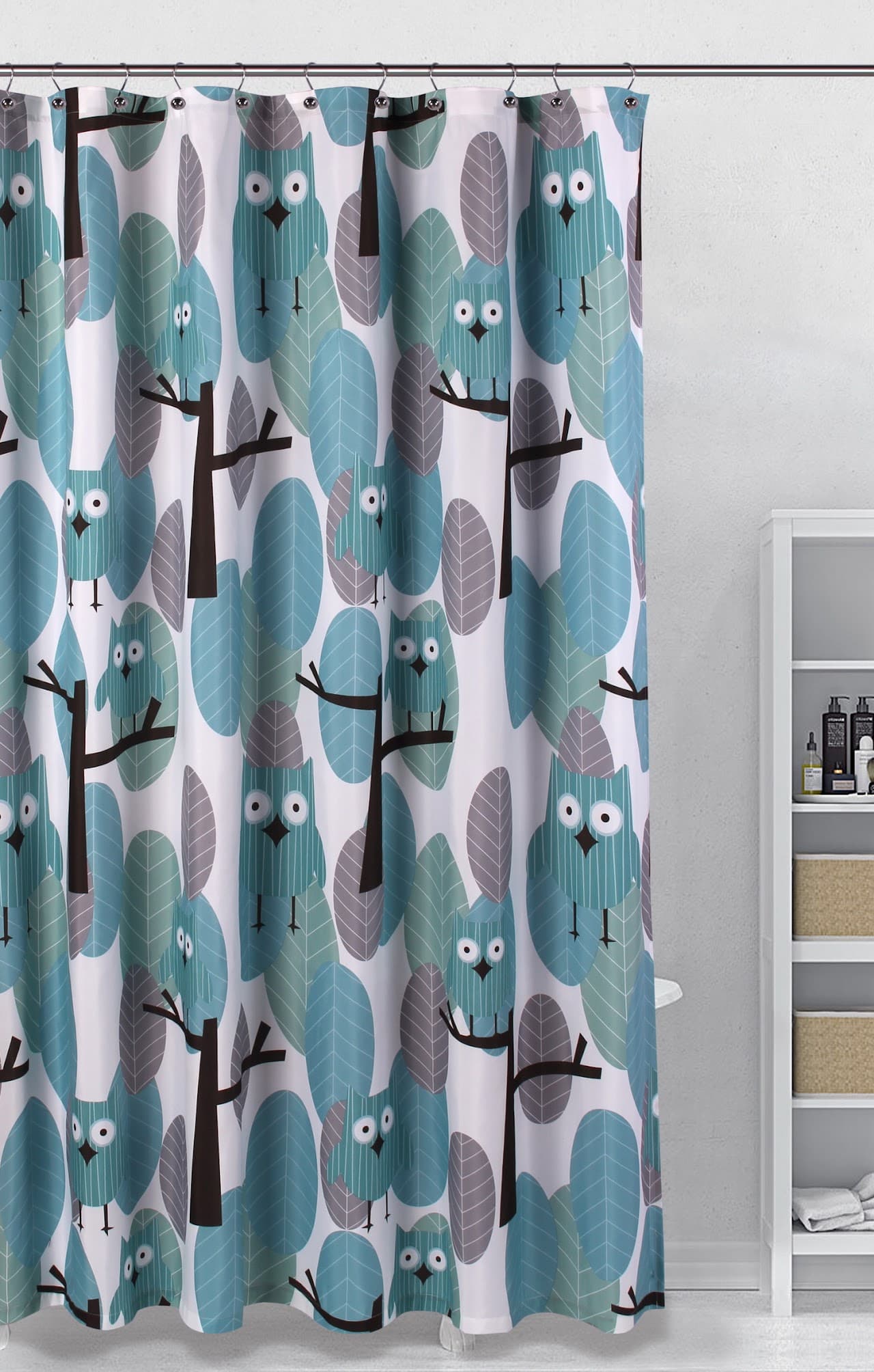 Fabric Printed Shower Curtain - Owl - Standard