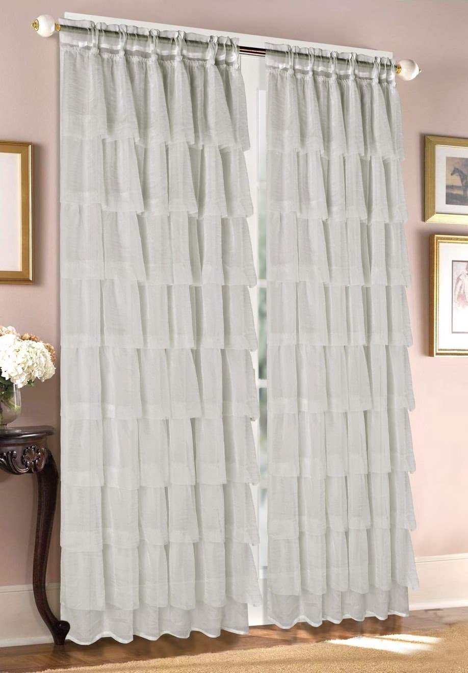 Fabric Sheer Window Curtain - Gypsy Cheer Crushed - Standard