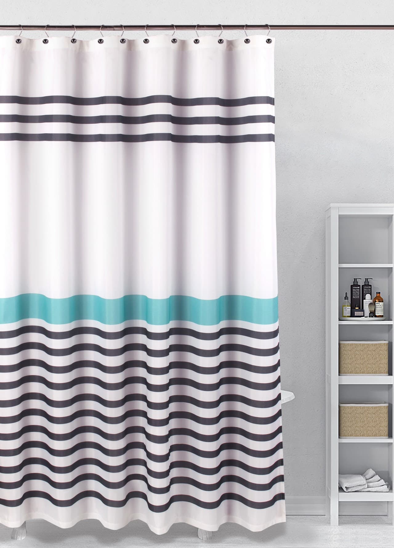 Fabric Printed Shower Curtain - Simple Stripe - Standard